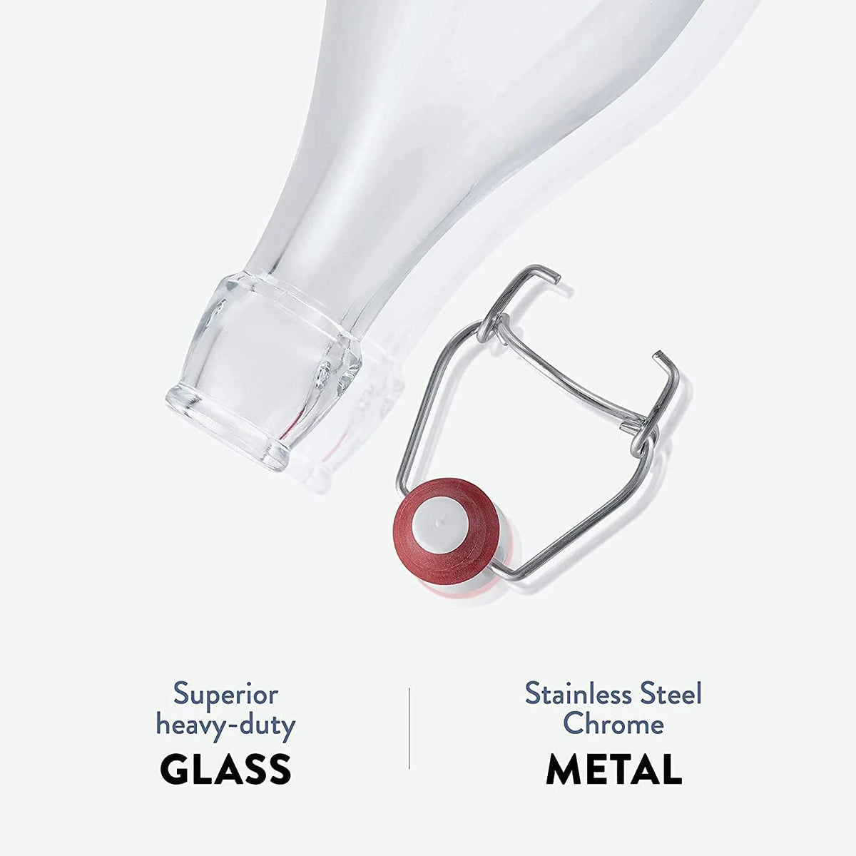 Clear Glass Bottle With Stopper, 33 3/4 oz. Q4439