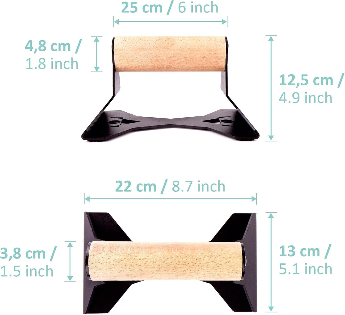 Wooden Push Up Bars with Steel Handles F514026