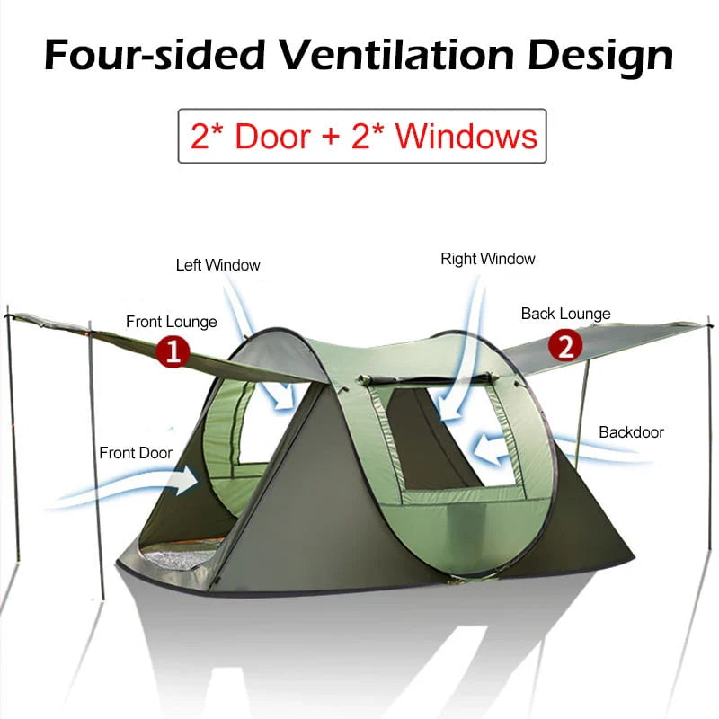 Waterproof Automatic Family Camping Tent 3-4/5-8 Person H476