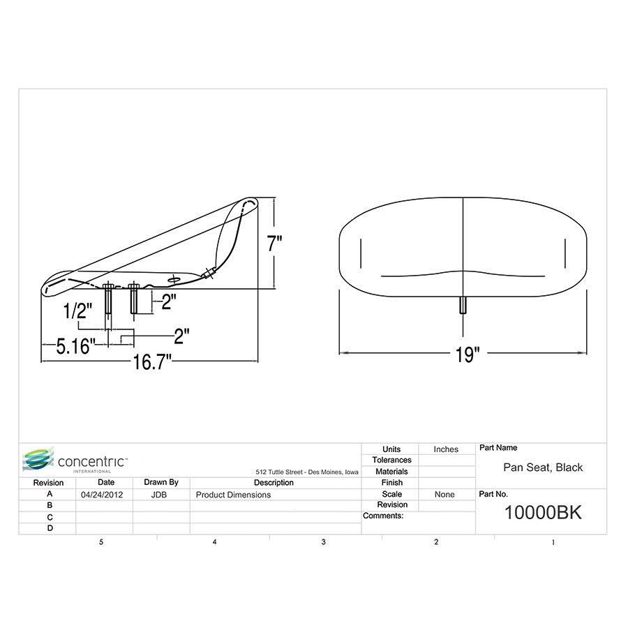 Black Universal Pan Seat E1250