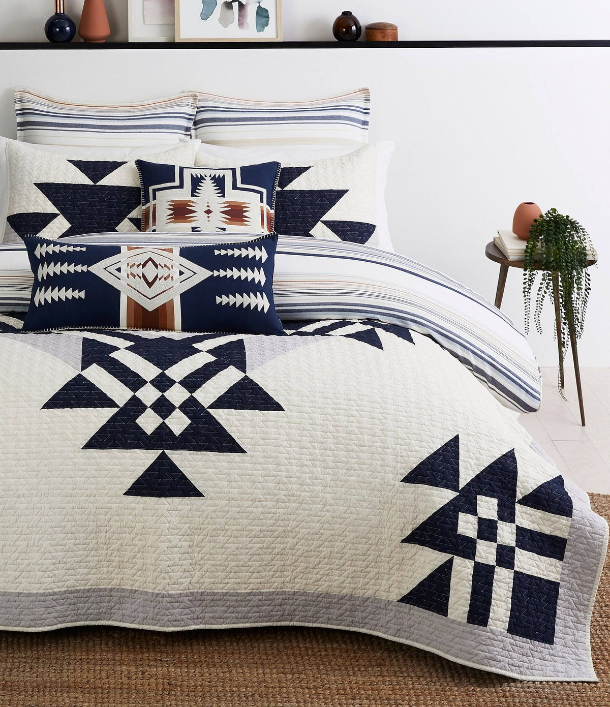 Ivory Multi King Comforter Mini Set U744
