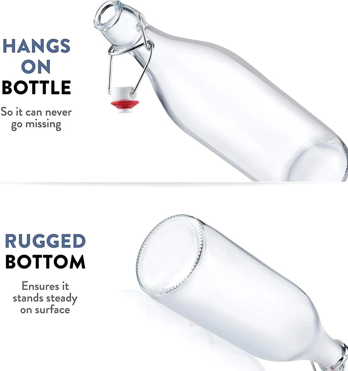 Clear Glass Bottle With Stopper, 33 3/4 oz. Q4439