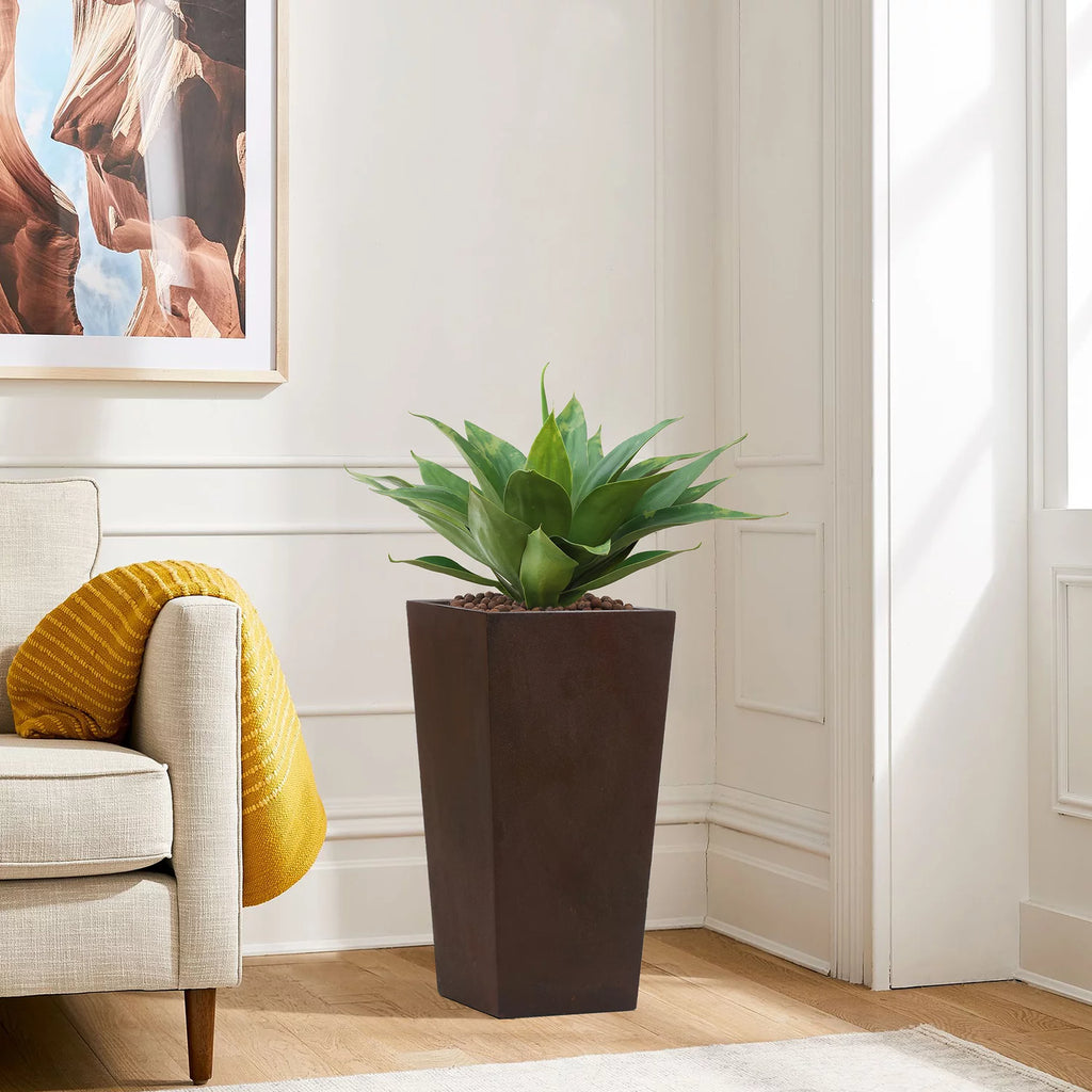 Rustic Brown Tall Tapered Planter V43172