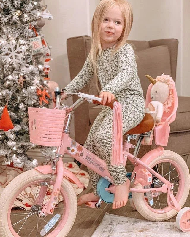 16 inch Kids Bike with Handbrake Training Wheels Basket Pink B2669