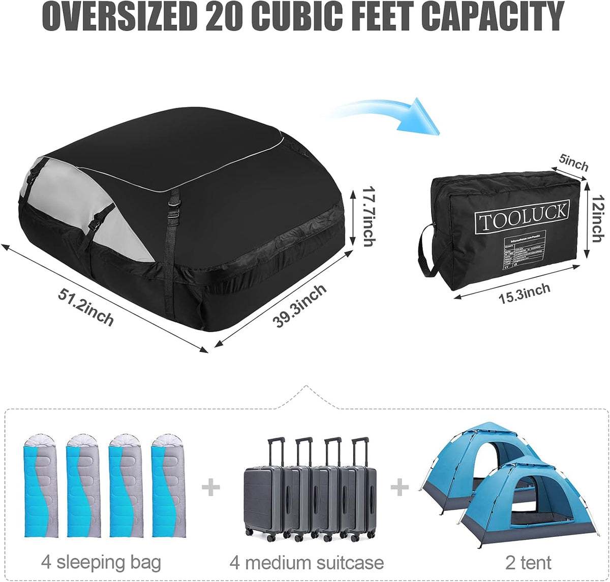 20 Cubic Waterproof Rooftop Cargo Carrier with Straps C655268
