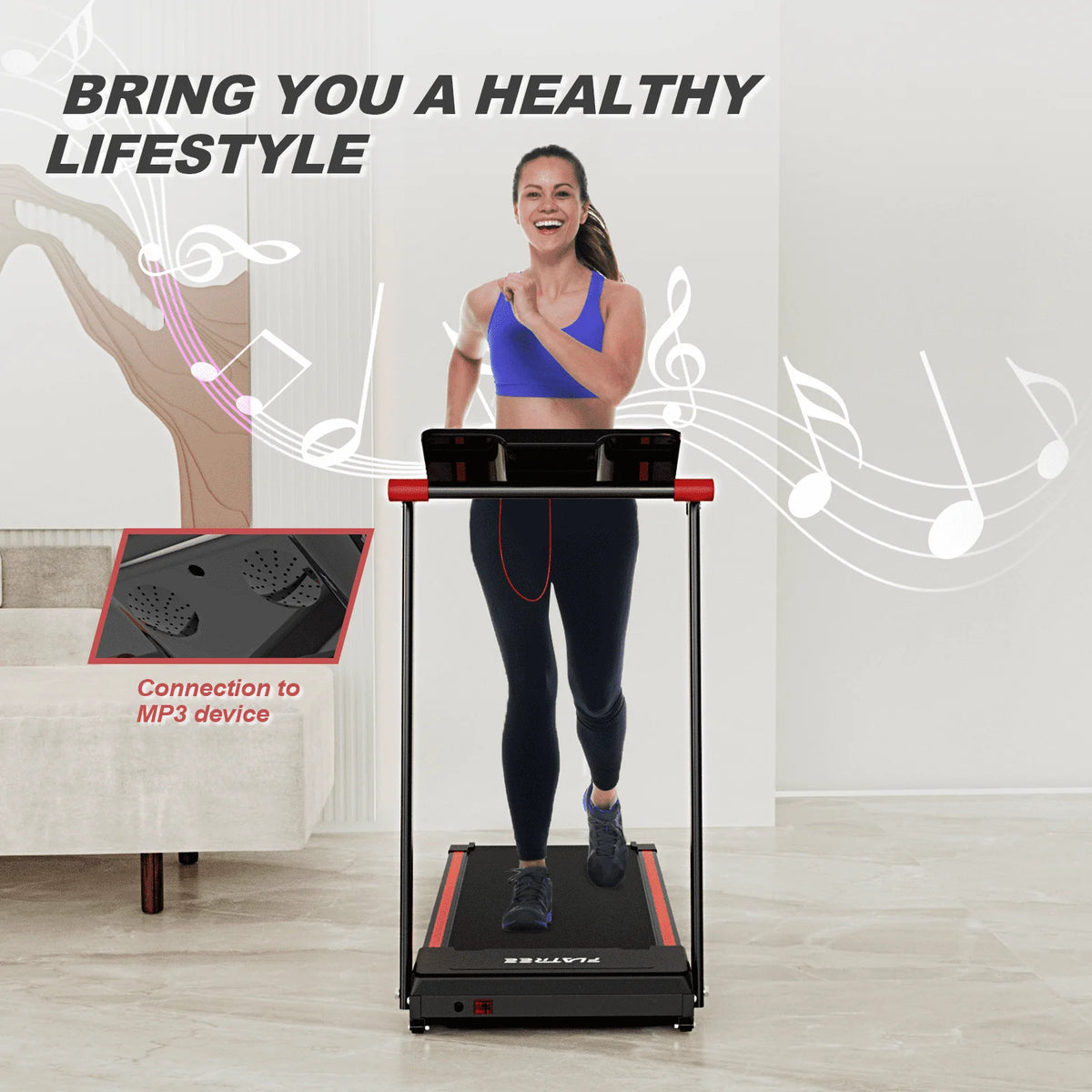 Folding Treadmill with 12 Preset Programs, 3.0 HP and 220 LBS Capacity Z68177