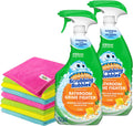 Citrus Bathroom Cleaner Spray, 32 fl oz, 2 Pack with 8 Count Microfiber Cleaning Cloths F6557