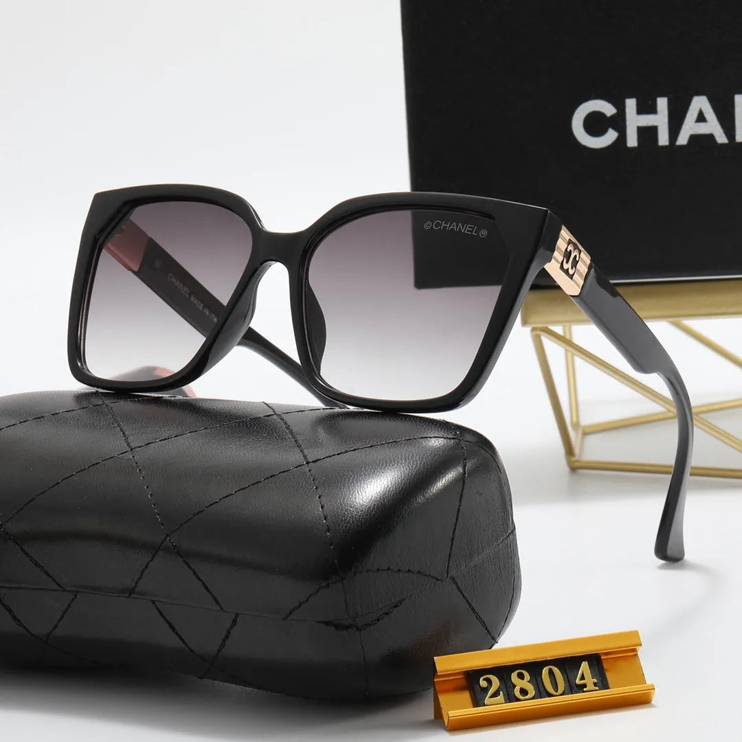 Square Double C Corrugated Temple Polarized Sunglasses B610