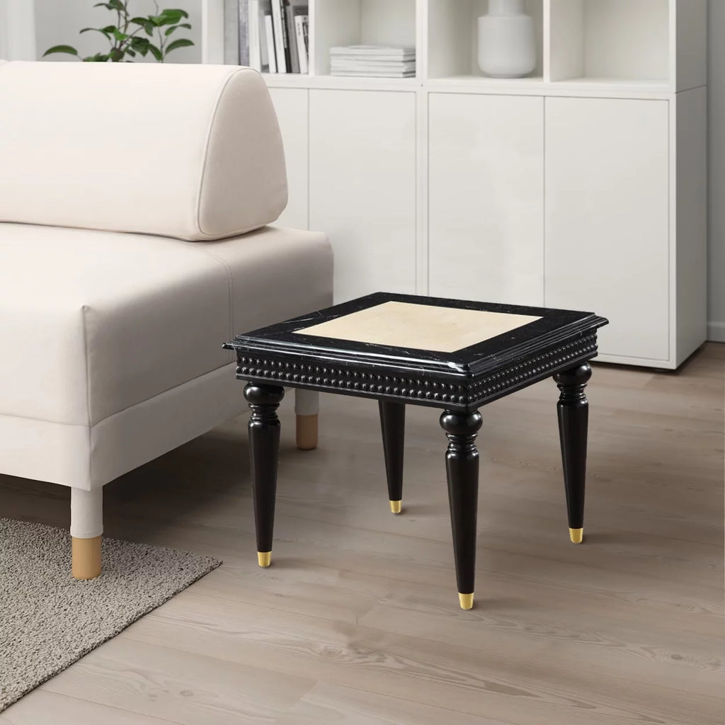 28 Inch Square End Table Marble Top S1337