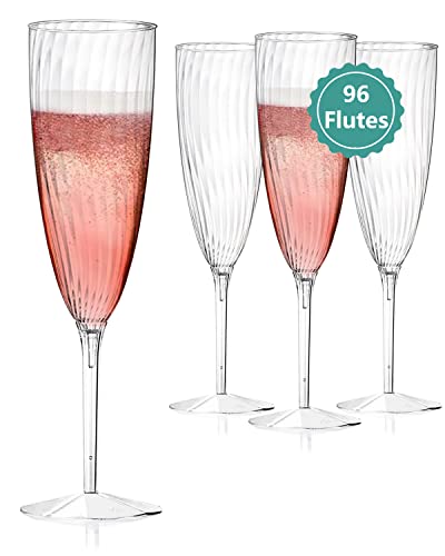36 PCS Clear Plastic Champagne Flutes N816