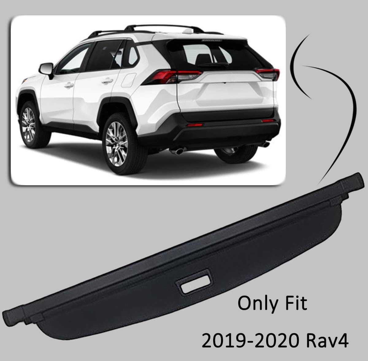Cargo Cover Retractable Trunk Shade (Black) Pack of 2 S701951