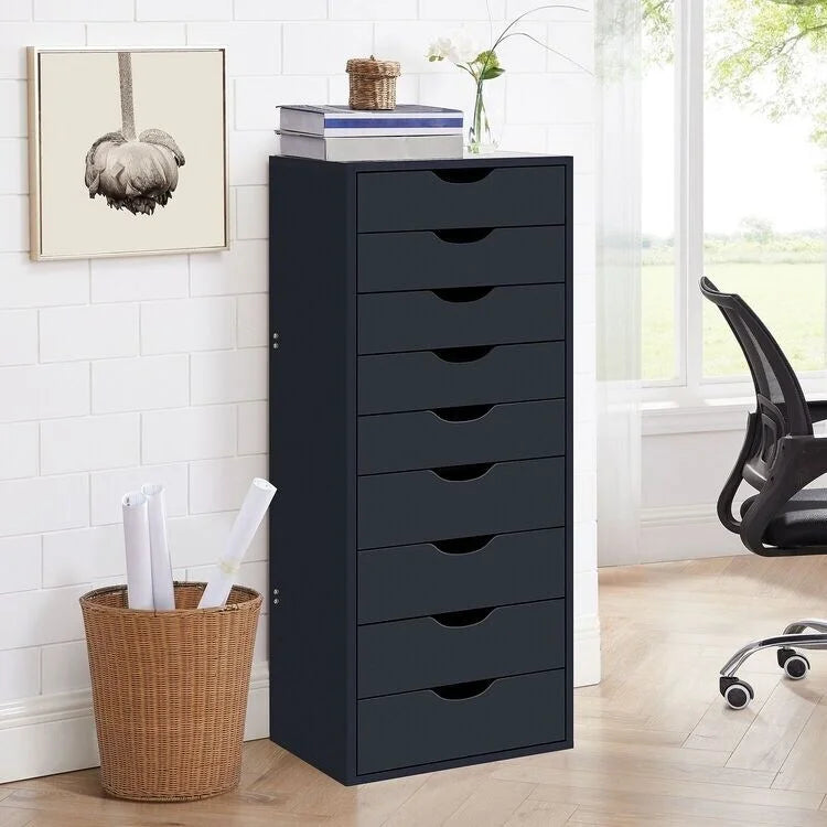 Black Wood File Cabinet O372895