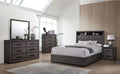 Contemporary Gray Wood King Bedroom Set 6pcs Y37525