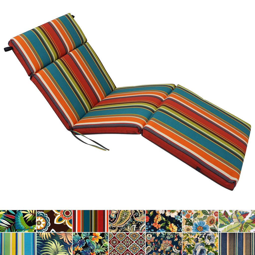 Patterned Polyester Outdoor Chaise Lounge Cushion M831