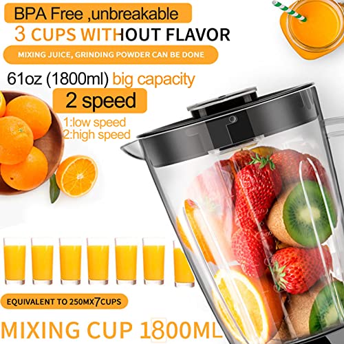 600W 1.8L 4 in 1 Food Processor Blender Combo with 3 Cups 61oz A62029