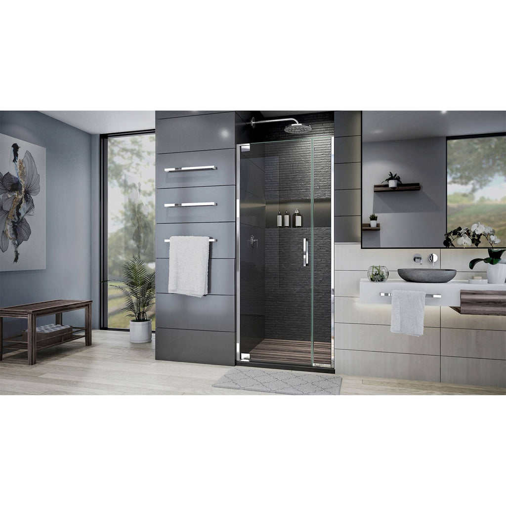 Frameless Pivot Shower Door in Chrome W394