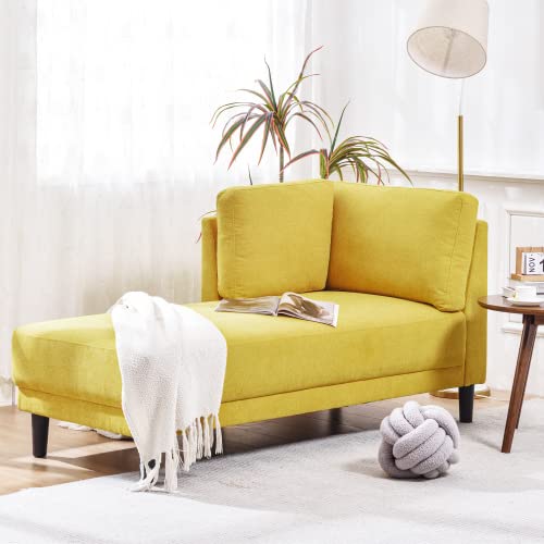 Yellow Fabric Upholstered Corner Chaise Lounge K8865