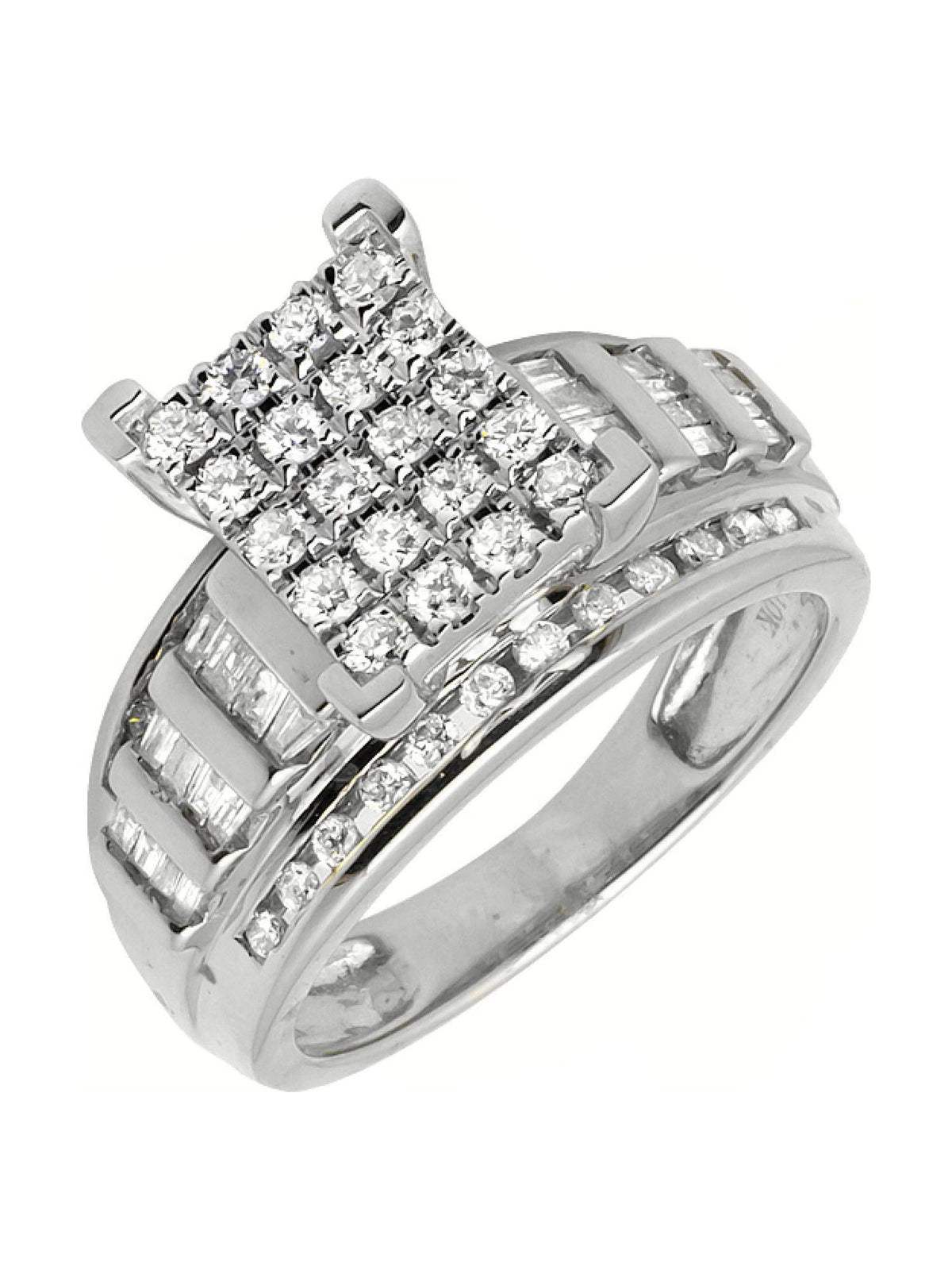 10K White Gold Engagement Diamond Ring X326