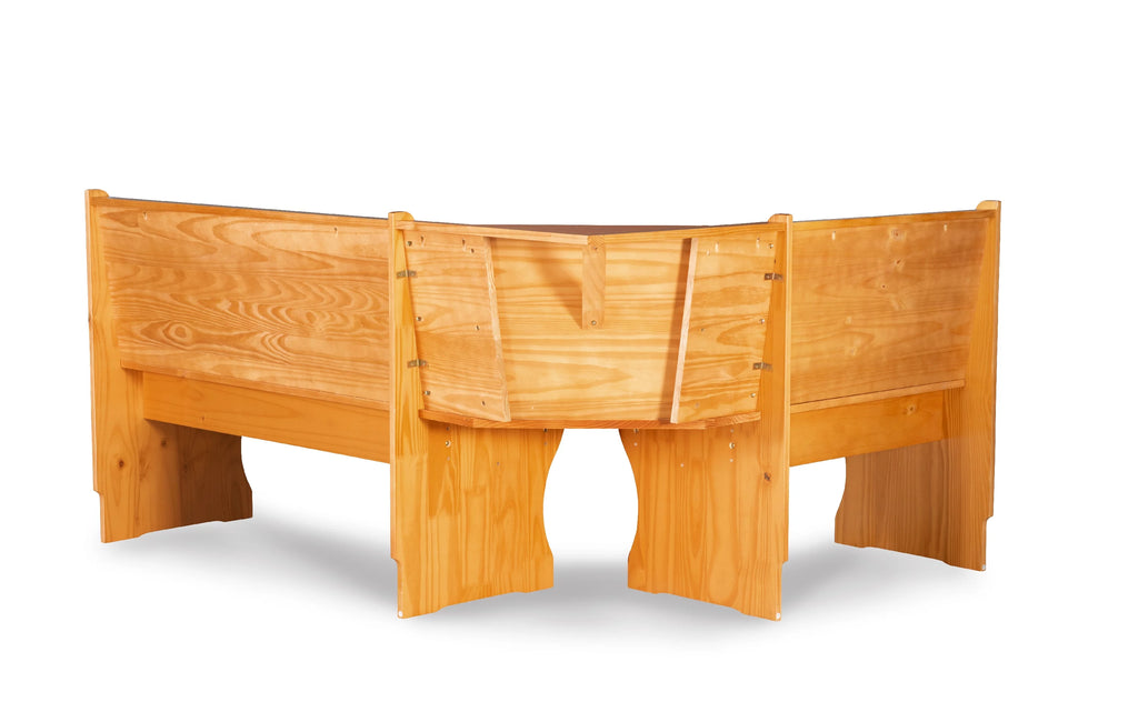 Corner Dining Breakfast Nook with Storage, Seats 4, Natural Honey Finish K724