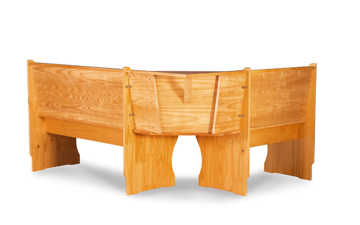 Corner Dining Breakfast Nook with Storage, Seats 4, Natural Honey Finish K724