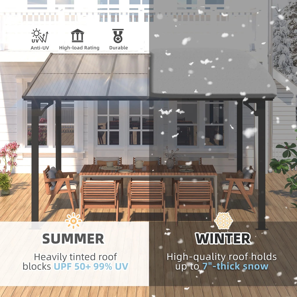 10' x 12' Gray Hardtop Aluminum Gazebo D2323