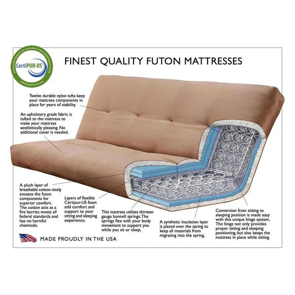 Linen Fabric Mattress Frame in Espresso/Aqua Blue L70516