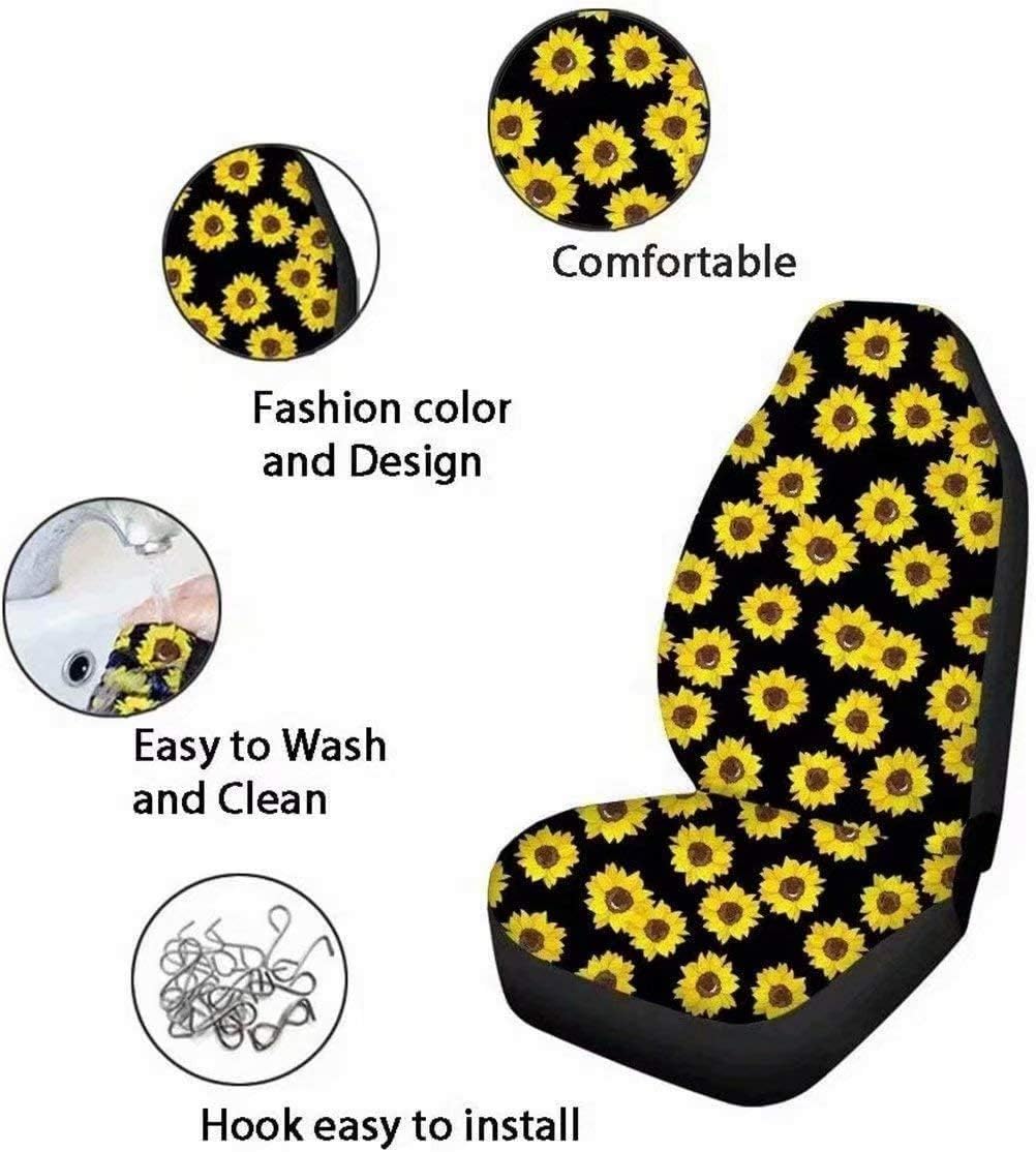 Red Kiss Lips Print 4pcs Car Seat Cover Set M1577