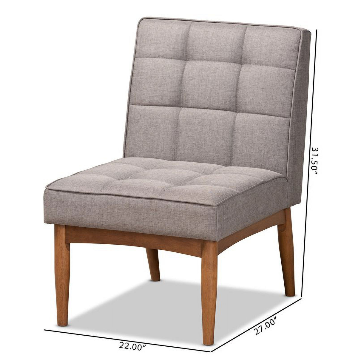 Grey and Walnut Brown Wood Dining Chair H496
