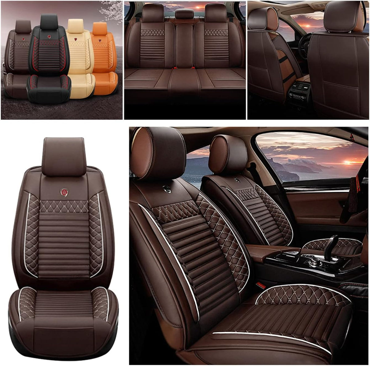 Orange PU Leather Car Seat Cover K67957