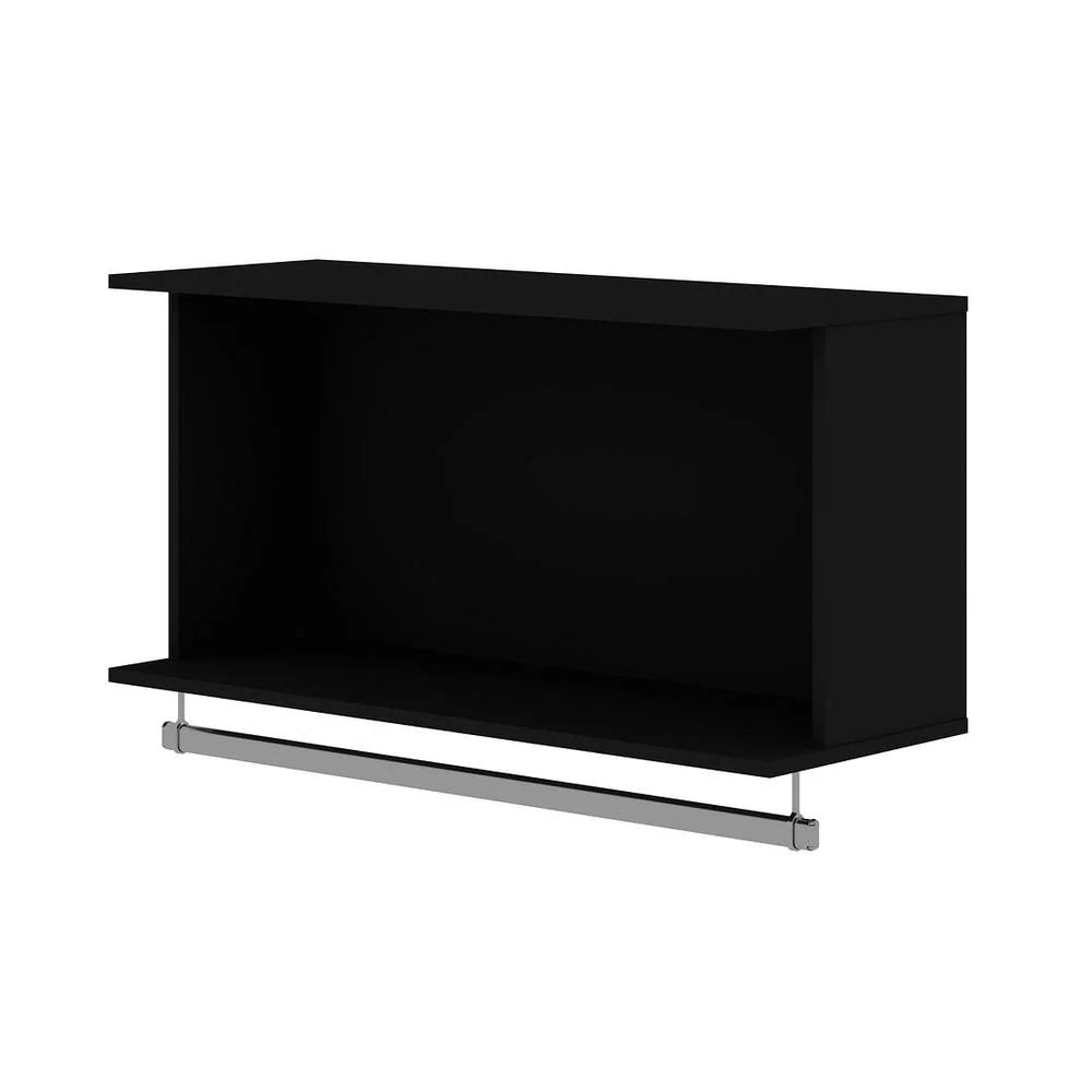 Black Floating Closet with Shelf and Rod Y182850