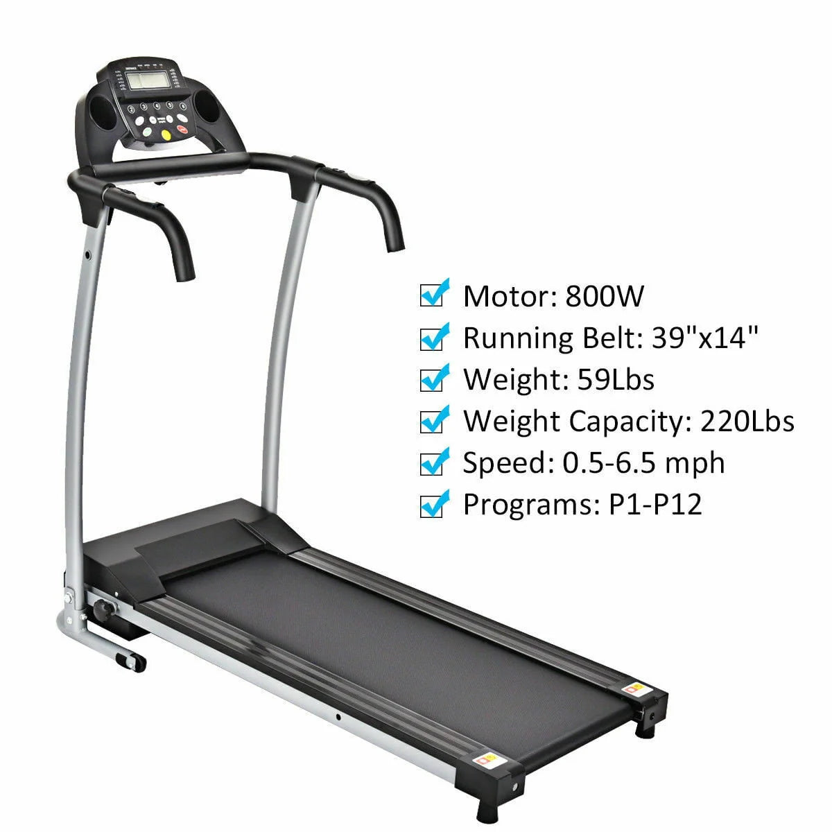 Folding Electric Treadmill 800W Pink U2831