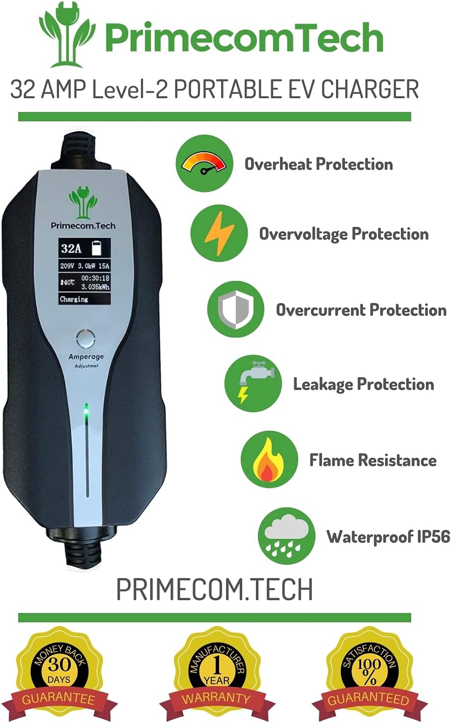 Level 2 Electric Vehicle Charger with 50Ft Cable X6883