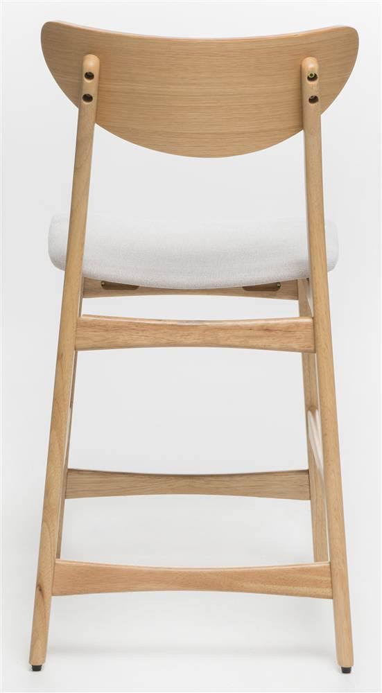 Oak Finish Light Beige Counter Stool, Set Of 2 T28078
