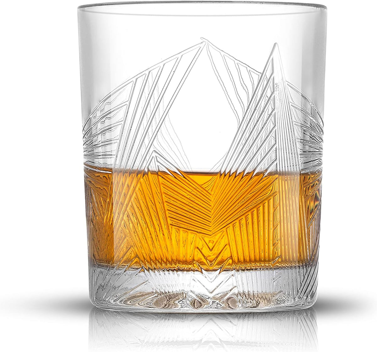Whiskey Decanter and 6PC Glasses Set, 27 oz Airtight Glass Decanter, Set of 6 Old Fashioned Rocks Glasses M33104