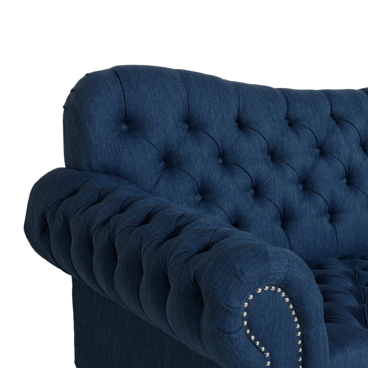 Charcoal Button Tufted Fabric 3 Seater Sofa B3551