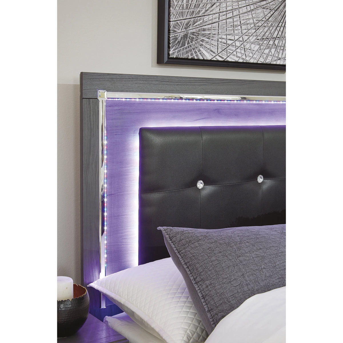 Queen Upholstered Panel Headboard Gray G896