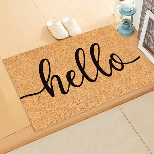 Natural Coir Welcome Mat with Black Border 16.5 x 29 Inch C5832