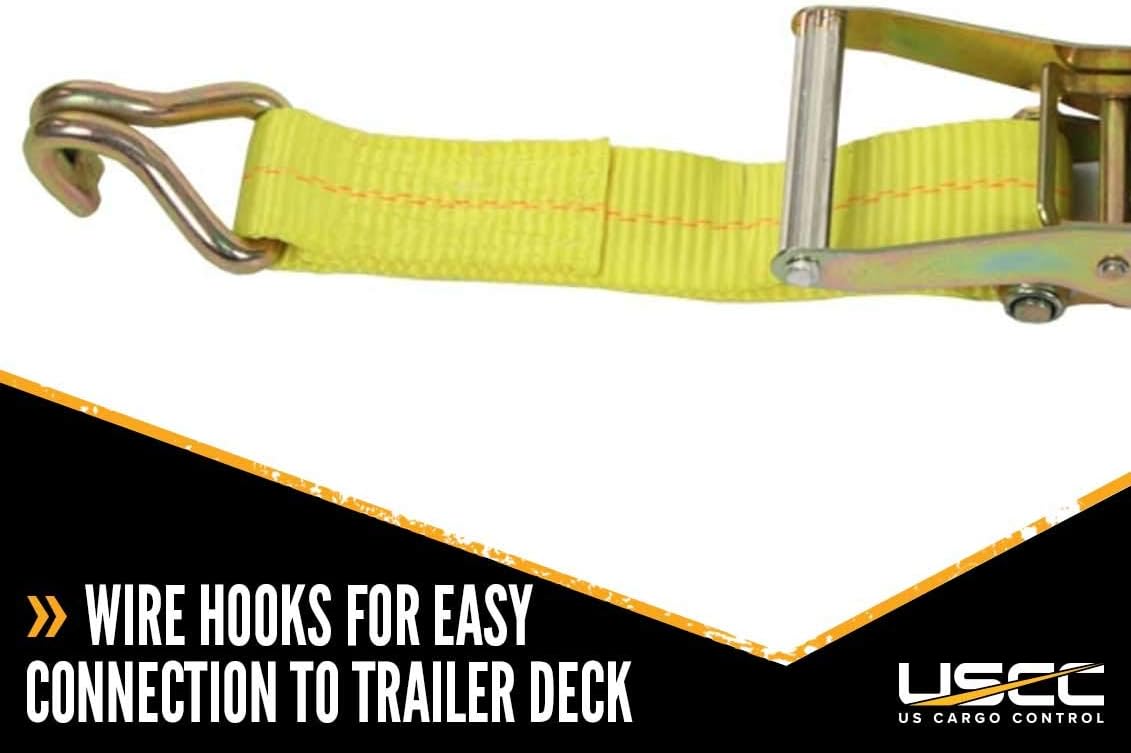 2-Inch Wide Polyester Wheel Strap with Ratchet, 3,333 Pound Working Load Limit, 4 Pack C79154