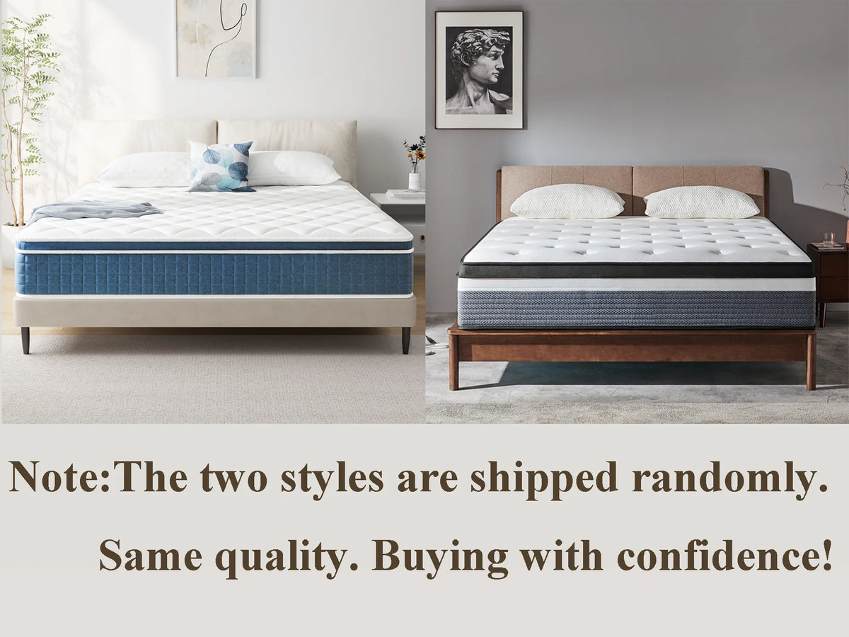Queen Size Hybrid Innerspring and Gel Memory Foam Mattress D464