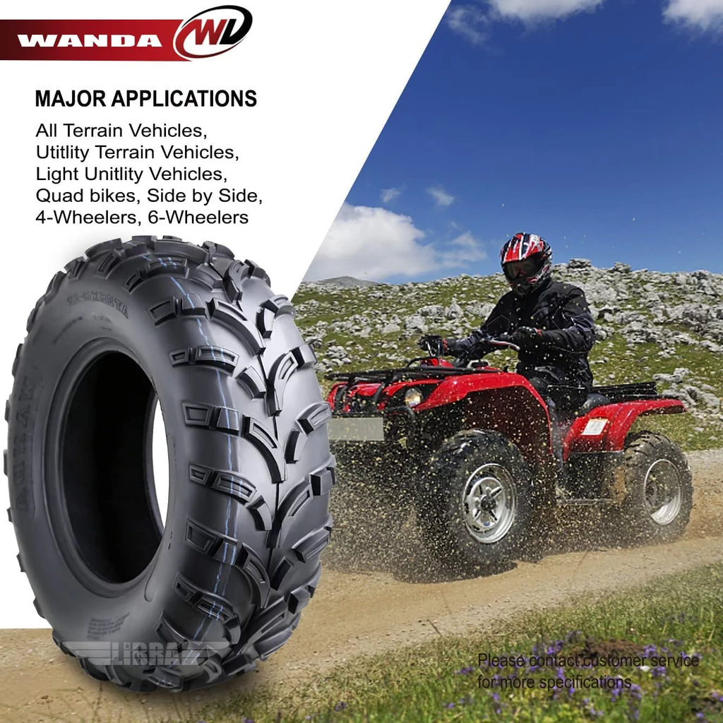 25x8-12 Front & 25x10-12 Rear 6PR Set 4 ATV/UTV Tires G7101