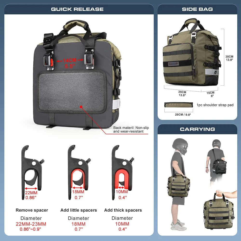 Waterproof Motorcycle Saddle Bag 20L Y39859