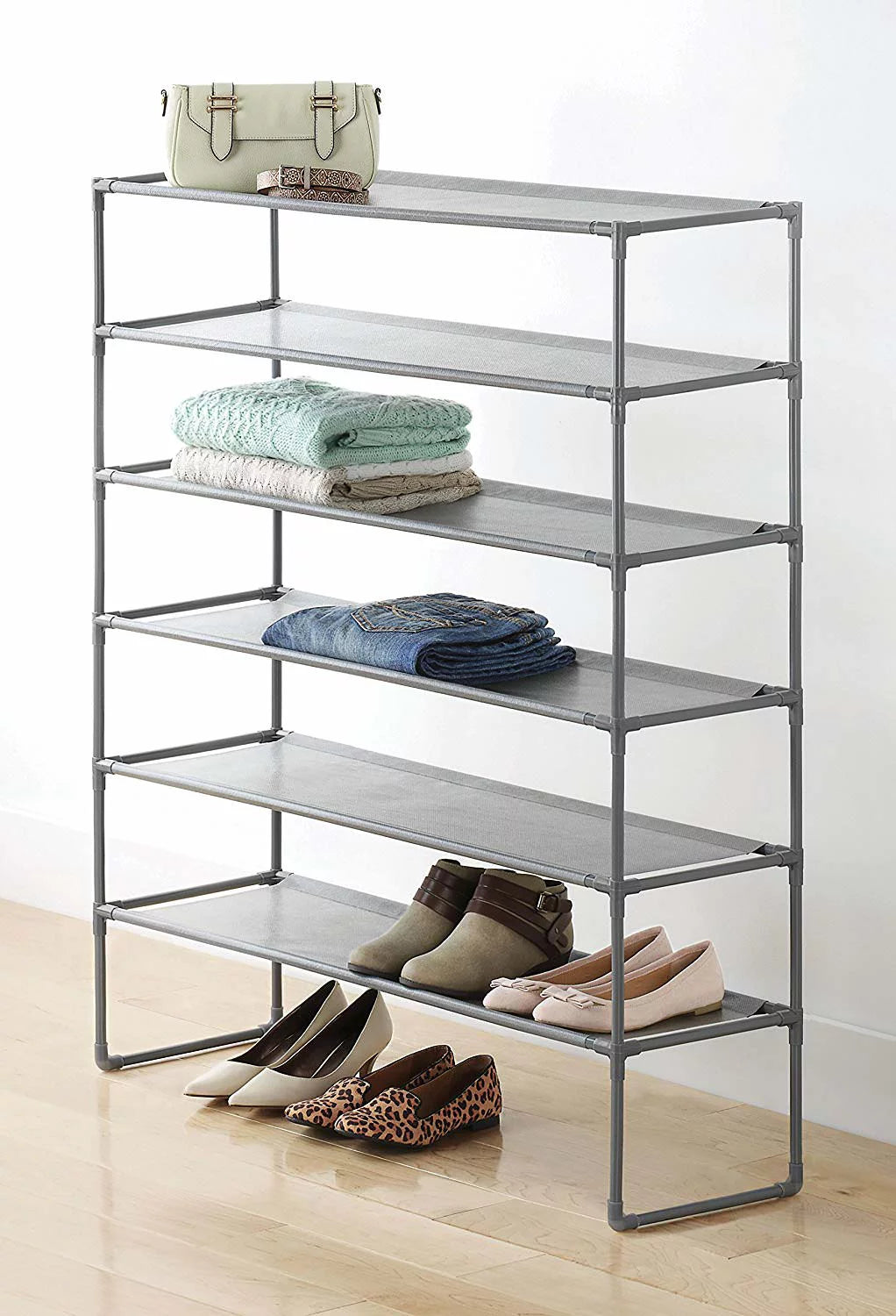 6-Tier Gunmetal Gray Storage Rack M816