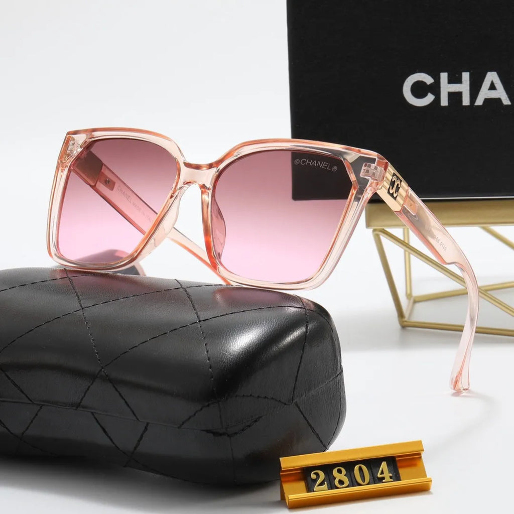 Square Double C Corrugated Temple Polarized Sunglasses B610