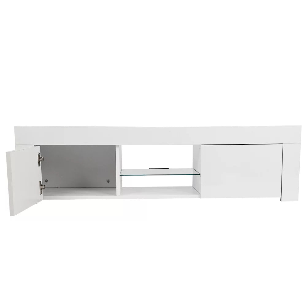 White TV Stand with LED A39317