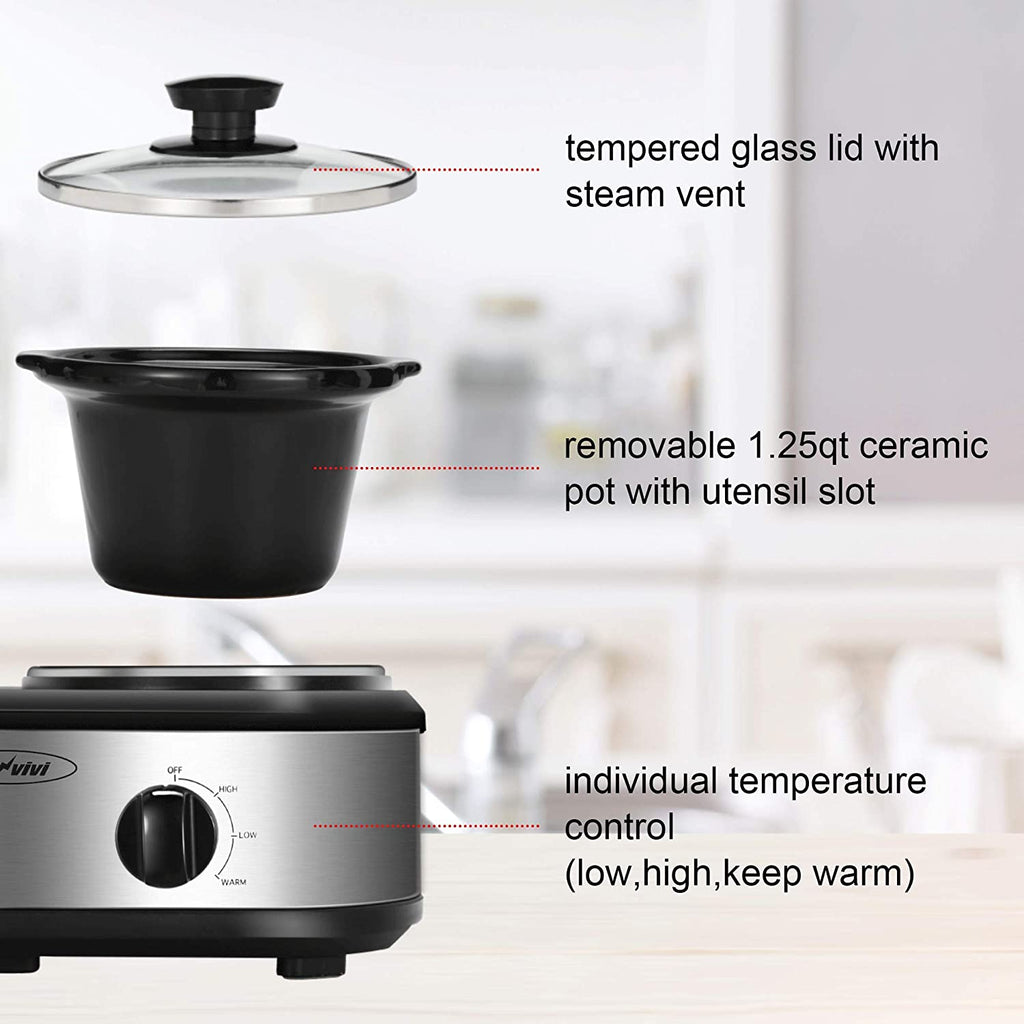 Stainless Steel Slow Cooker Buffet Server with Adjustable Temp R8936
