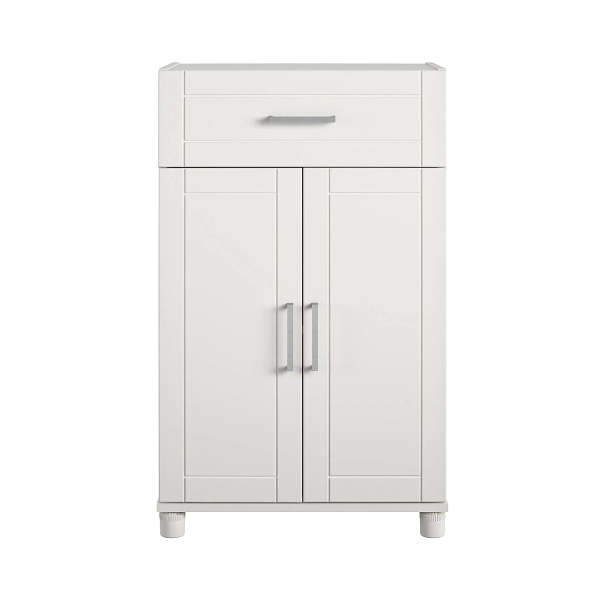 24" 1 Drawer 2 Door White Storage Cabinet S8762