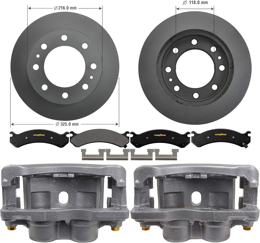Front Brake Calipers Rotors Ceramic Pads X806