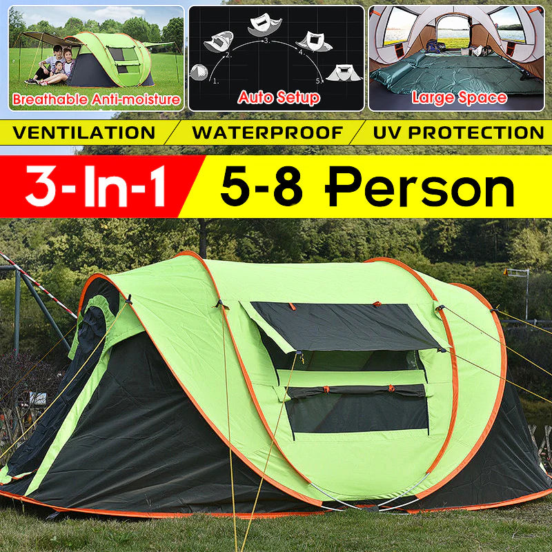 Waterproof Automatic Family Camping Tent 3-4/5-8 Person H476