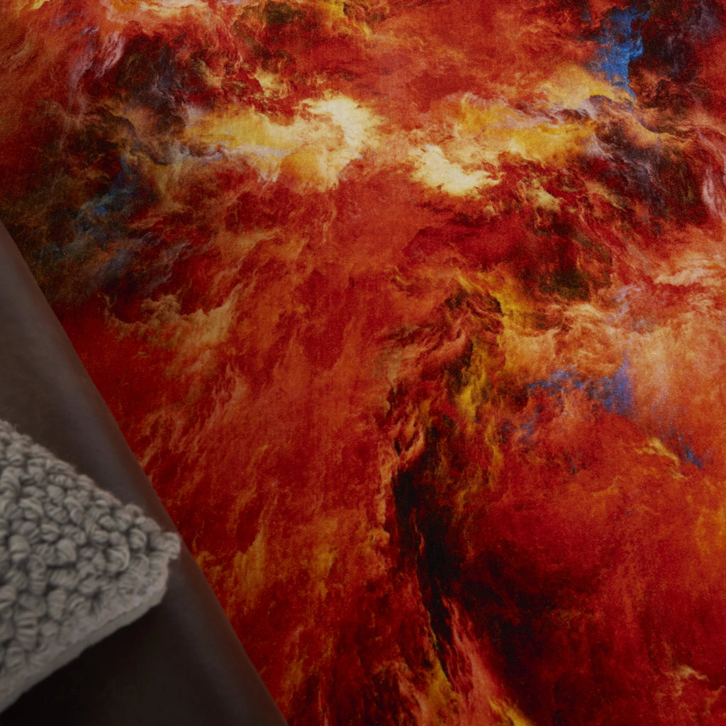 Abstract Red Flame Area Rug F78676