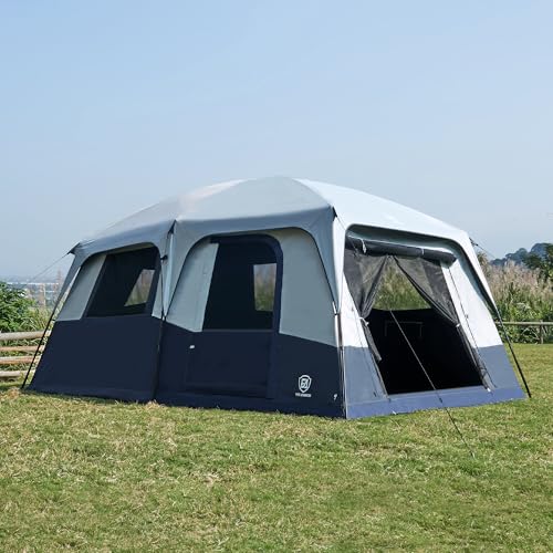 10 Person Blackout Camping Tent with Rainfly and Carry Bag J910